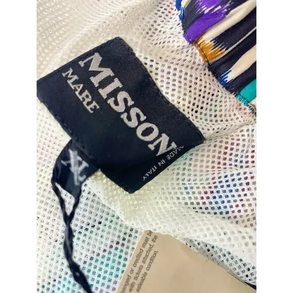 MISSONI rare funky color block printed men shorts , italian designer size XL NWT